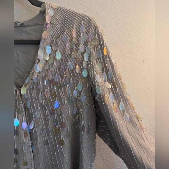 Vintage Silver Beaded Jacket - Picture 4 of 12